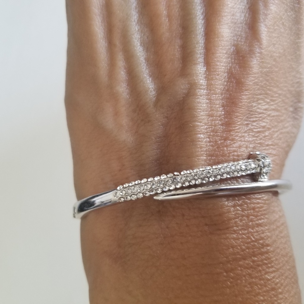 Stainless Steel Silver Nail bracelet.